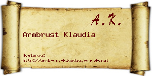 Armbrust Klaudia névjegykártya