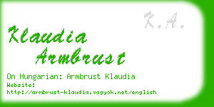 klaudia armbrust business card